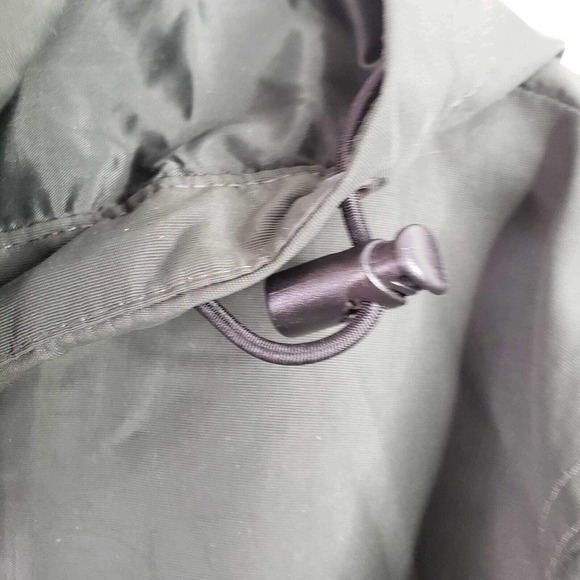 LL Bean Jacket Classic Full Zip Lined Nylon Mens Small Green Hood Midweight - Picture 5 of 11